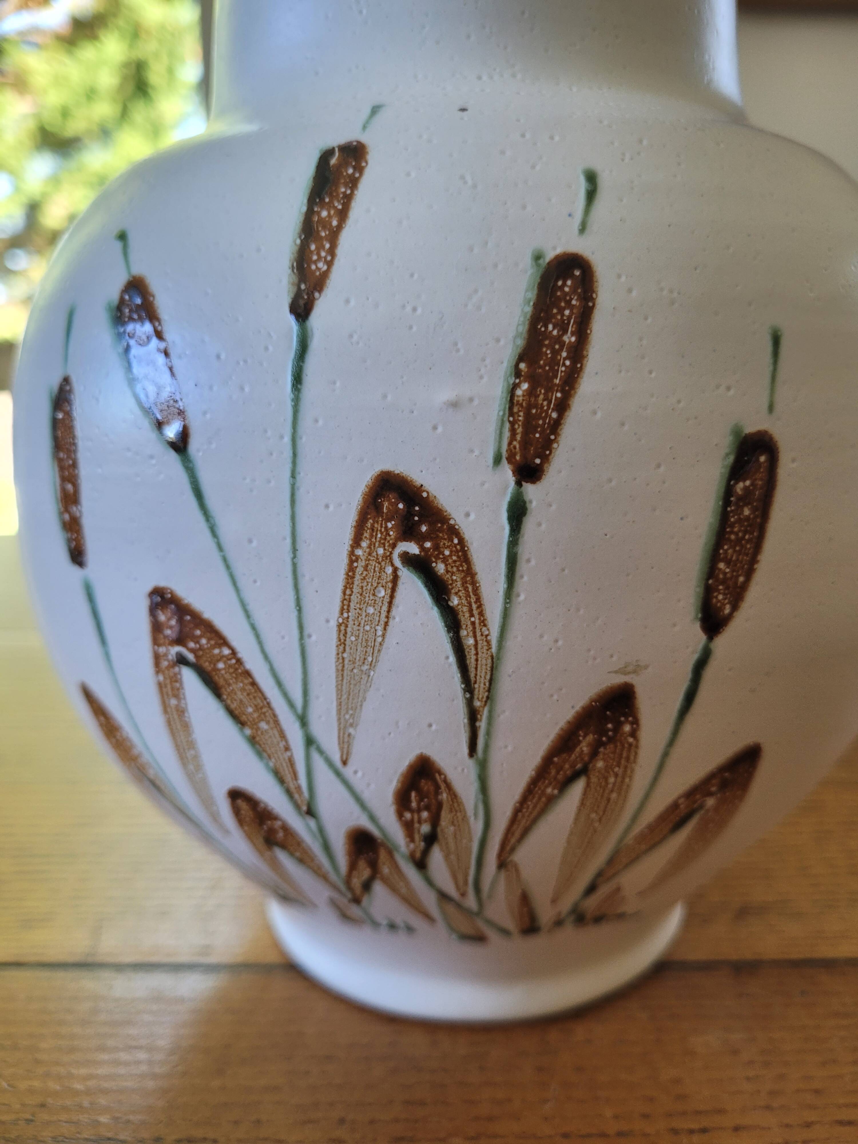 XL ceramic pitcher signed