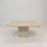 Italian Travertine Coffee Table, 1980s