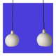 Pair of old pendant lamps in vintage opaline 14cm