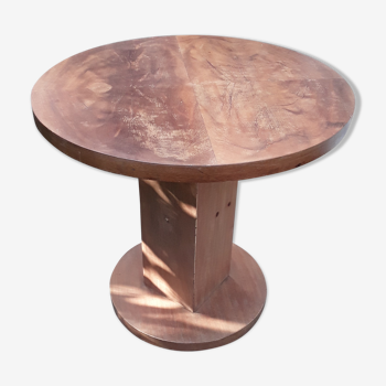 Table bistro ronde en bois vintage