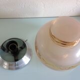 Plafoonier globe in pink frosted glass art deco style