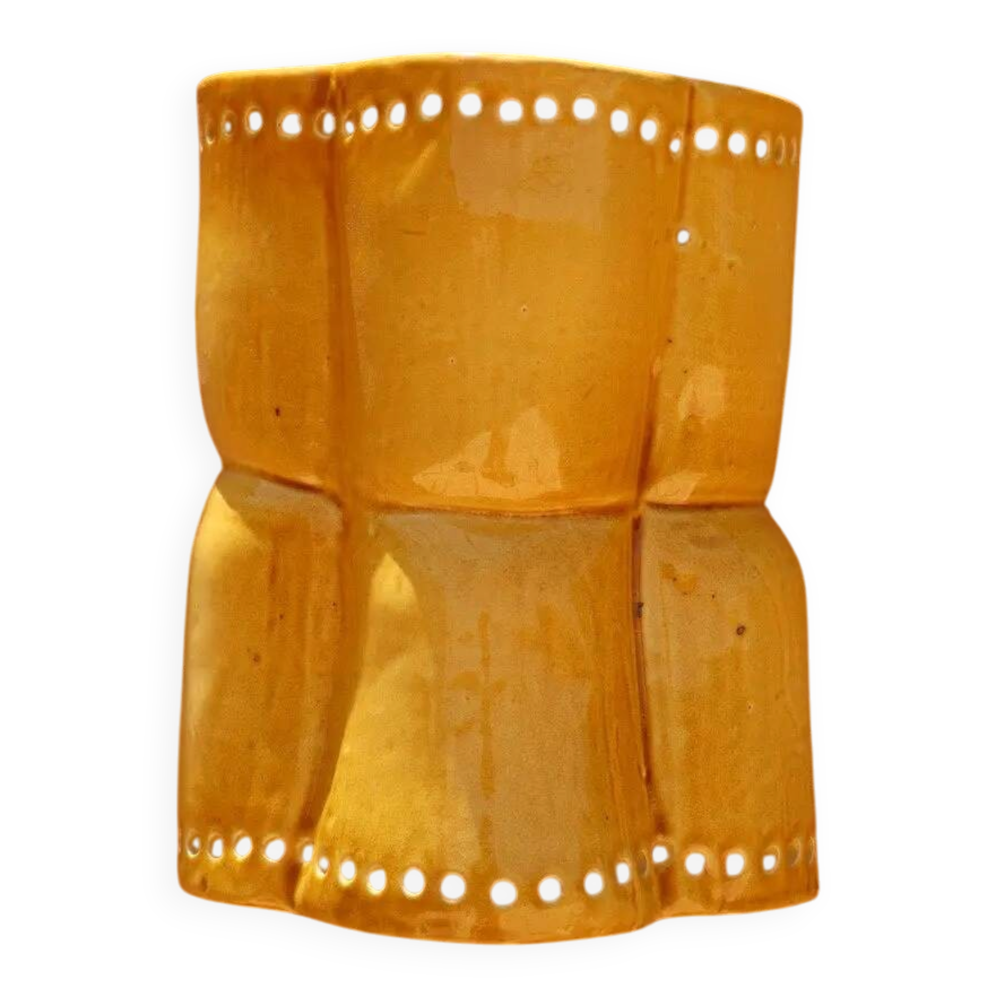 Sculptural wall light in yellow ceramic