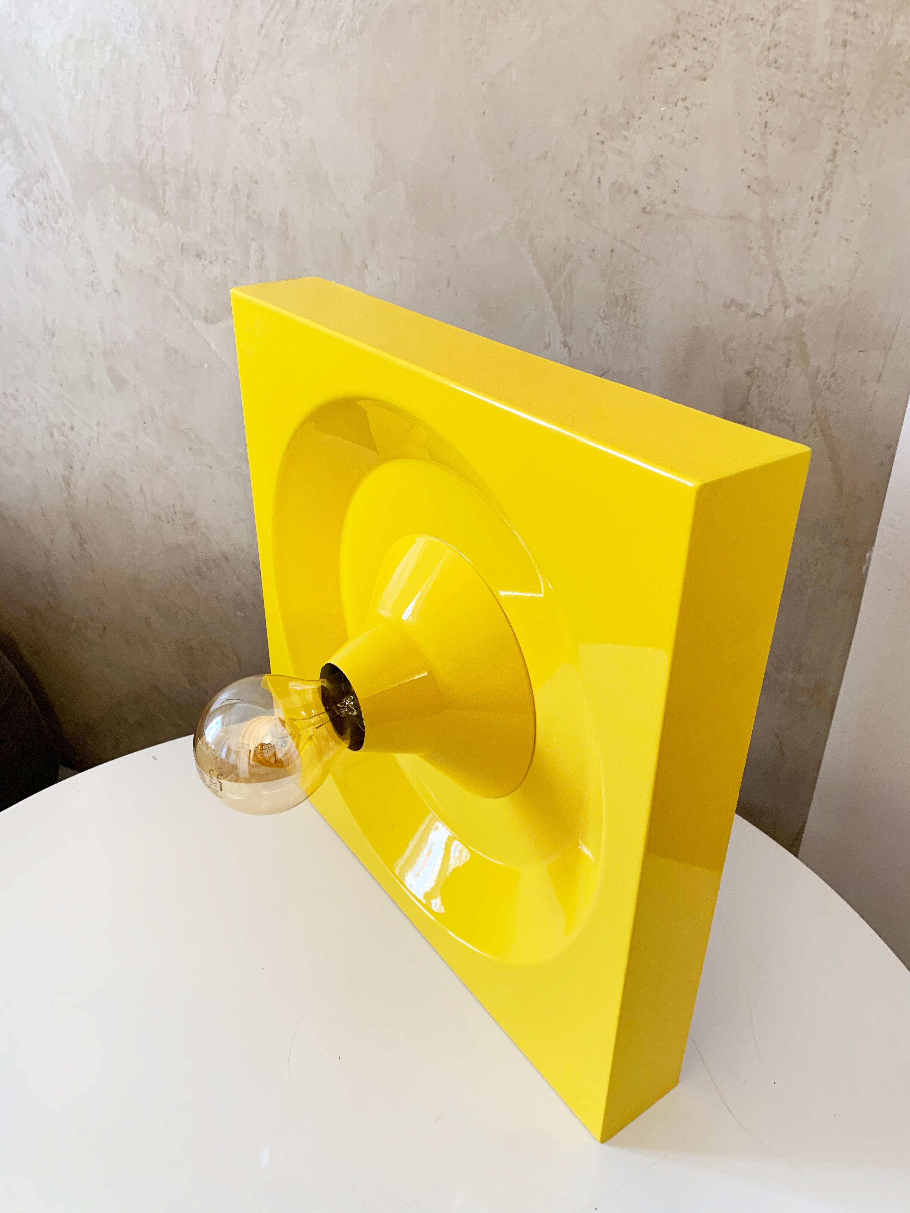 Yellow Metal Wall Light by Klaus Hempel for Kaiser Leuchten, 1970s
