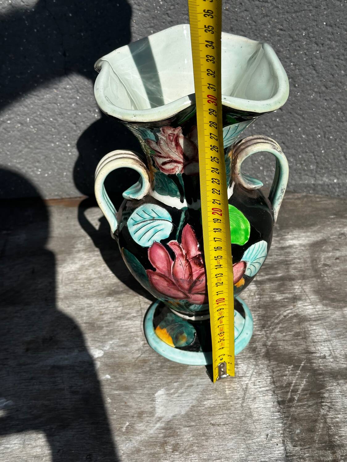 Vase Amphore céramique Vallauris signé JTF - H 30 cm