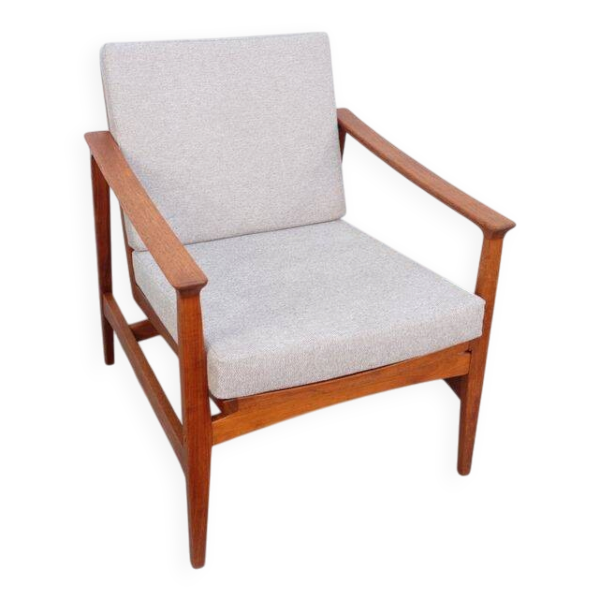 Vintage Thonet teak armchair, retro 1960s–70s style.