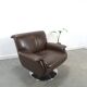 Brown leather swivel chair