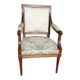 Directoire armchair in light blue satin fabric