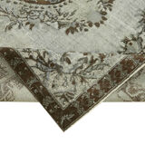 Handmade Distressed Turkish 1980s 207 cm x 304 cm Grey Rug