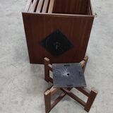 Scandinavian library revolving teak around 1960