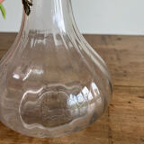 Glass ewer decanter with tin frame