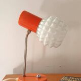 Vintage Orange Pressed Glass Desk Lamp, Lustry KP, Czechoslovakia