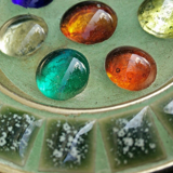 1960's vintage multicolor murano glass glass ashtray