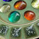 1960's vintage multicolor murano glass glass ashtray