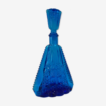 Carafe Empoli en verre bleu outremer
