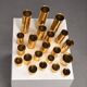 Collection of 21 modular brass candle holders — Colseth, Norway, circa 1960–70