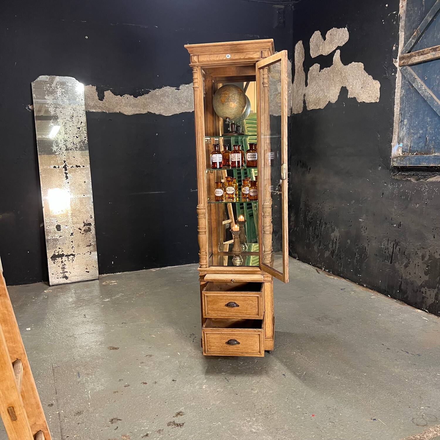 1920 oak museum display case