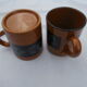 2 glazed terracotta mugs