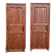 Pair of double-sided communication doors in chestnut with their frame - 20th century