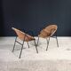 Mid-Century Modern Rattan Armchairs, France, 1950s, Set of 2
