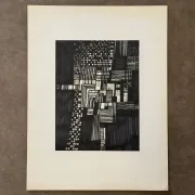 Modern composition drawing 1970 by François de Chabot