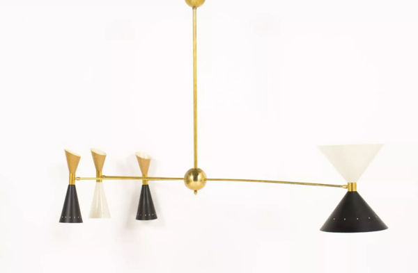 Lustre asymétrique italien laiton