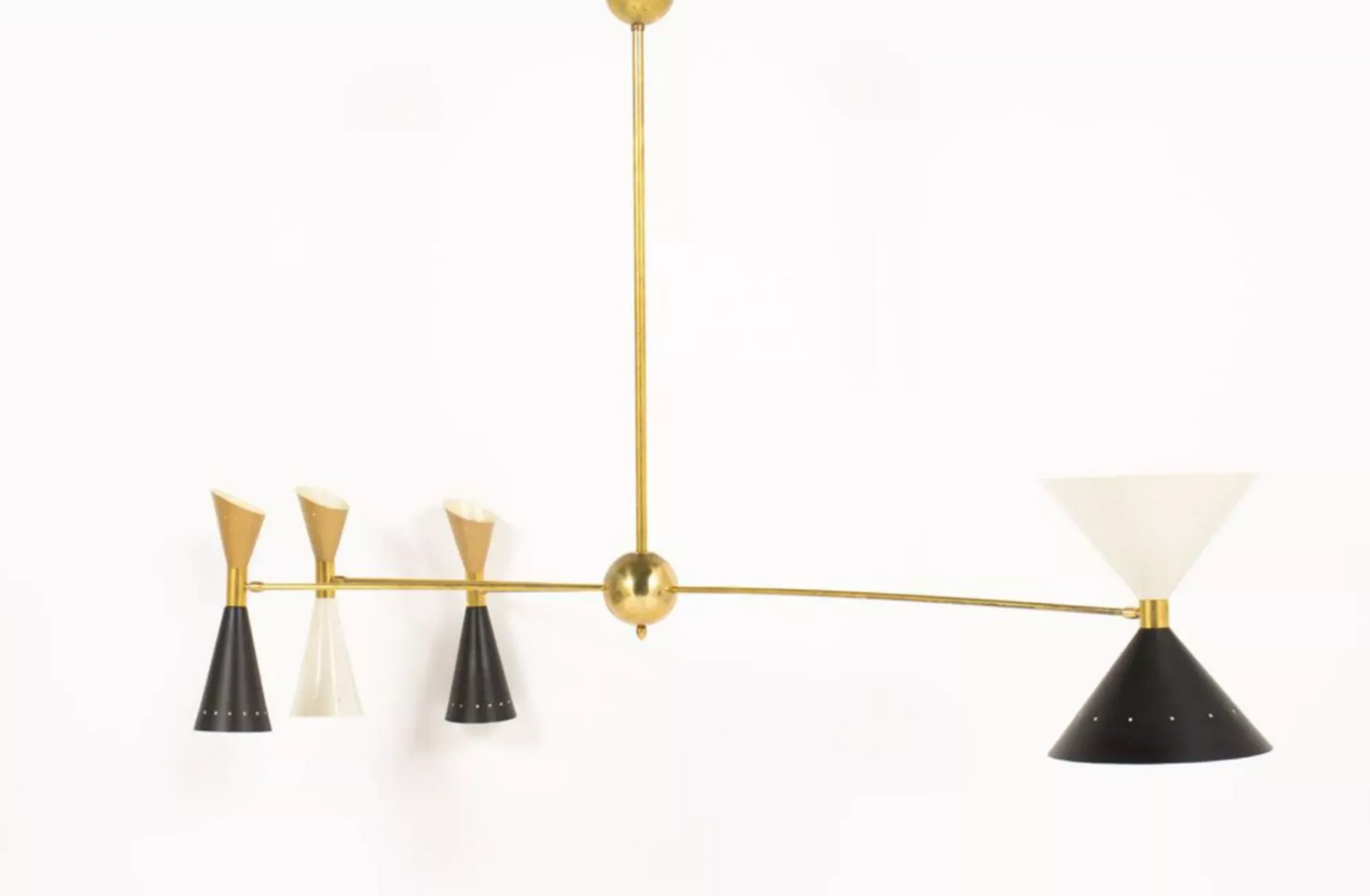 Asymmetrical Chandelier Italian Brass