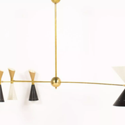 Asymmetrical Chandelier Italian Brass
