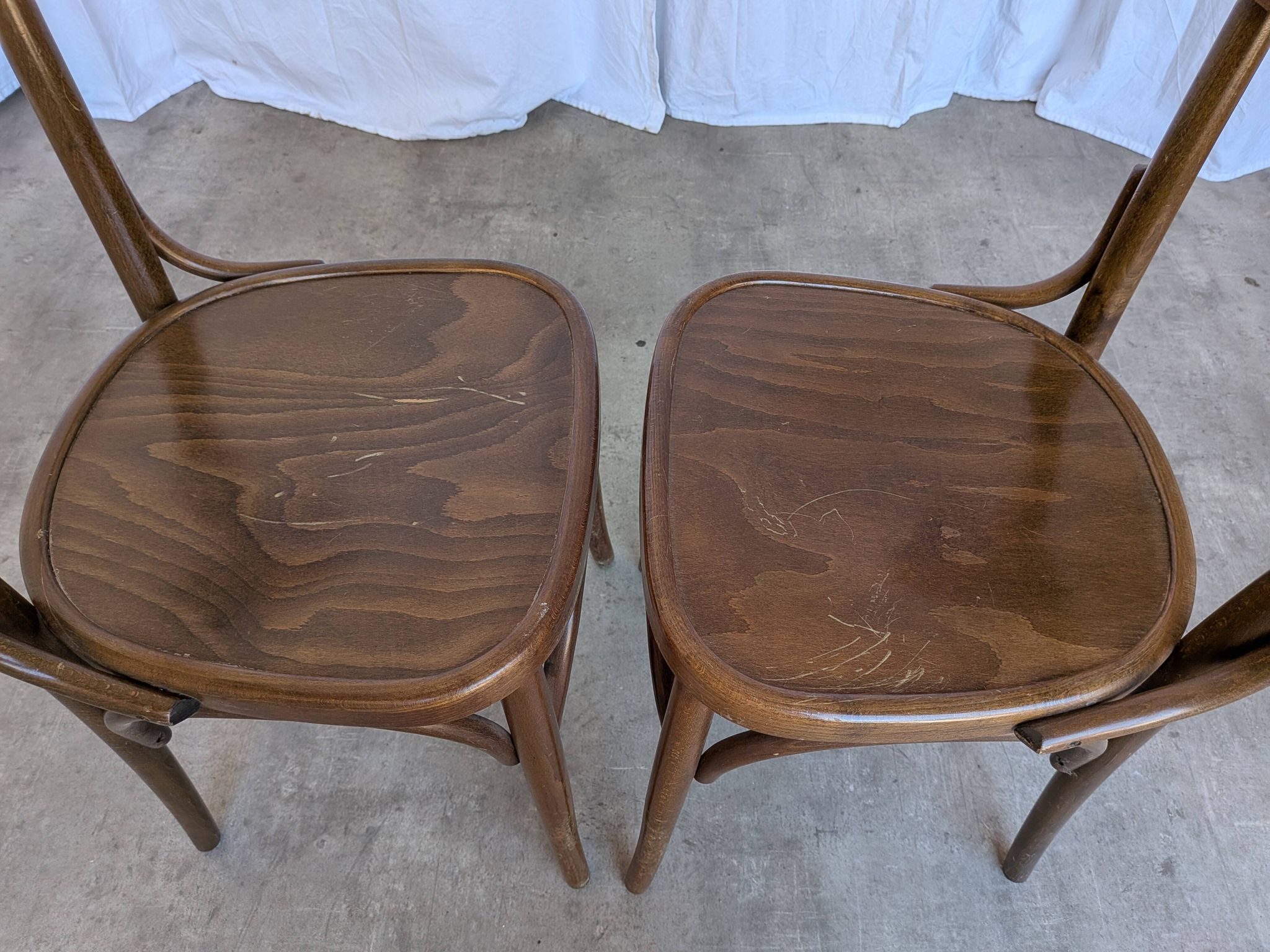 Set of 2 Vintage Wooden Dining Chair: Mid-Century Bistro Style, Yugoslavia