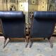 Pair of English armchairs Chesterfield black leather