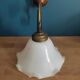 Wall lamp tulip glass white base vintage brassy metal old dp 0222f084