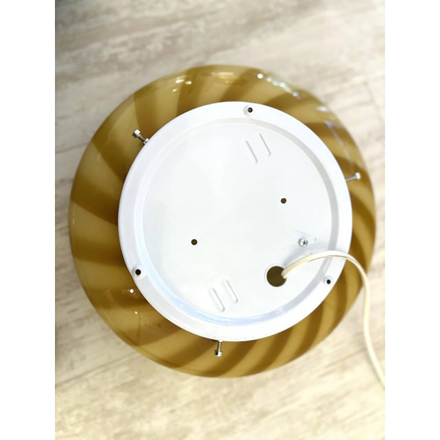 Italian Milky-White and Green Swirls Murano Glass Flush Mount or Wall Sconc