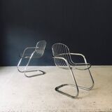 Mid-Century Modern Chrome Dining Chairs by Gastone Rinaldi, Italy, 1970s, Set of 6
