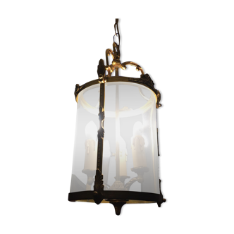 Lustre verre et laiton