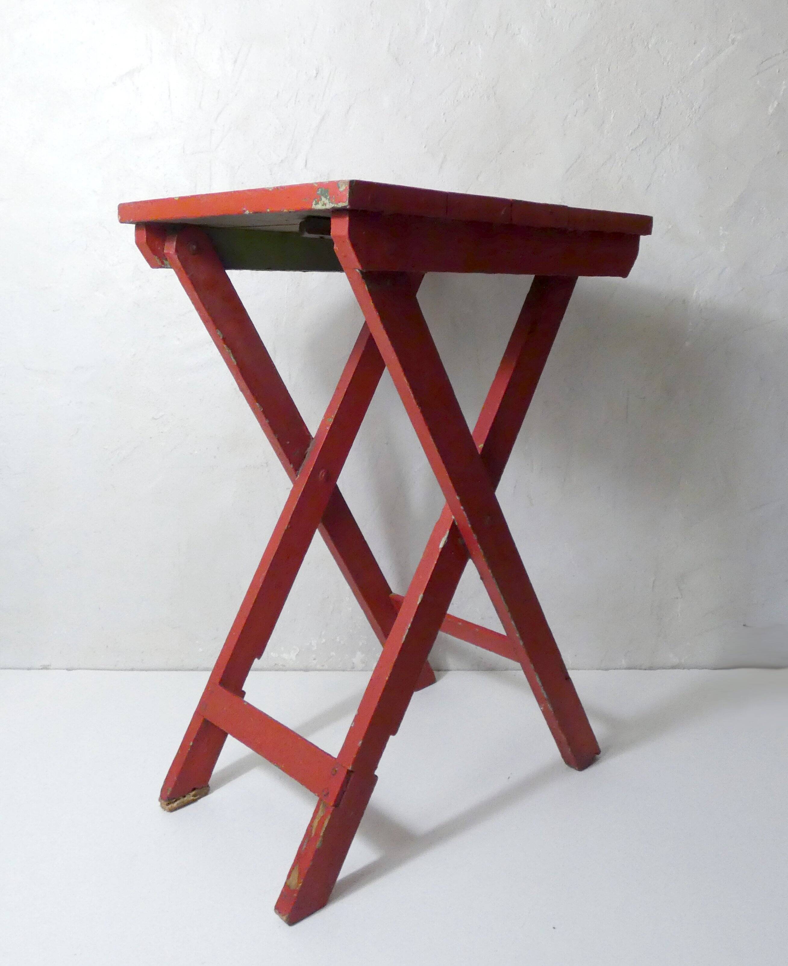 old folding wooden side table