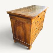 Commode Louis-Philippe en bois blond 4 tiroirs, XIXe