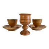 3 vintage egg cups
