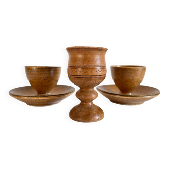 3 vintage egg cups