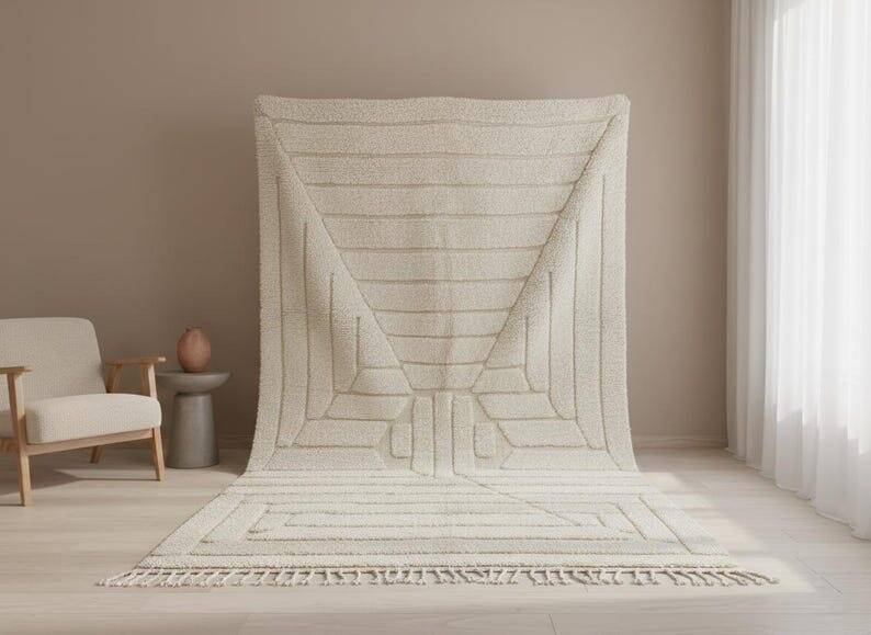 Handmade pure wool rug, size 150/250 cm.
