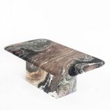 Vintage veined marble coffee table. Fully restored. Italy, 1910s.