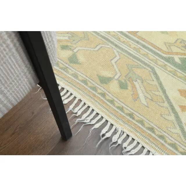 Vintage Turkish Oushak Handmade Wool Cotton Beige Area Rug 162x242