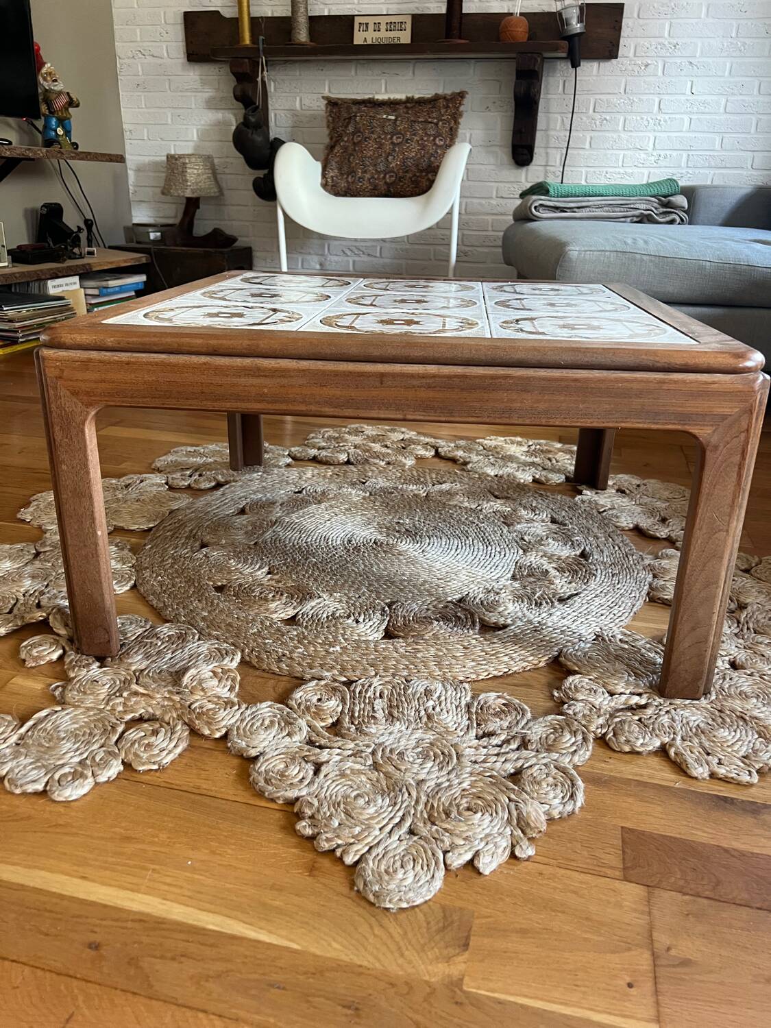 Vintage G-plan ceramic and teak table