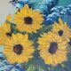 Sunflowers oil on ancient canvas