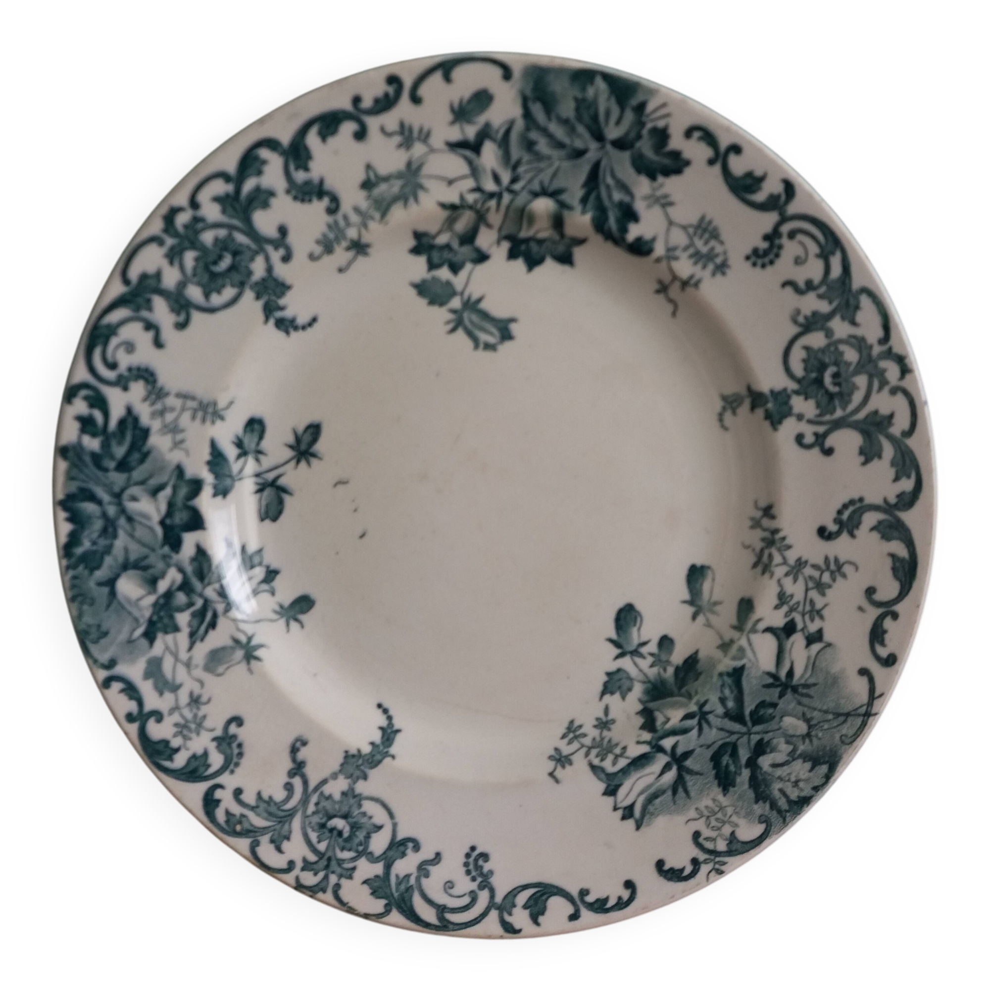Saint-Amand ironstone and Hamage Campanule flat plate