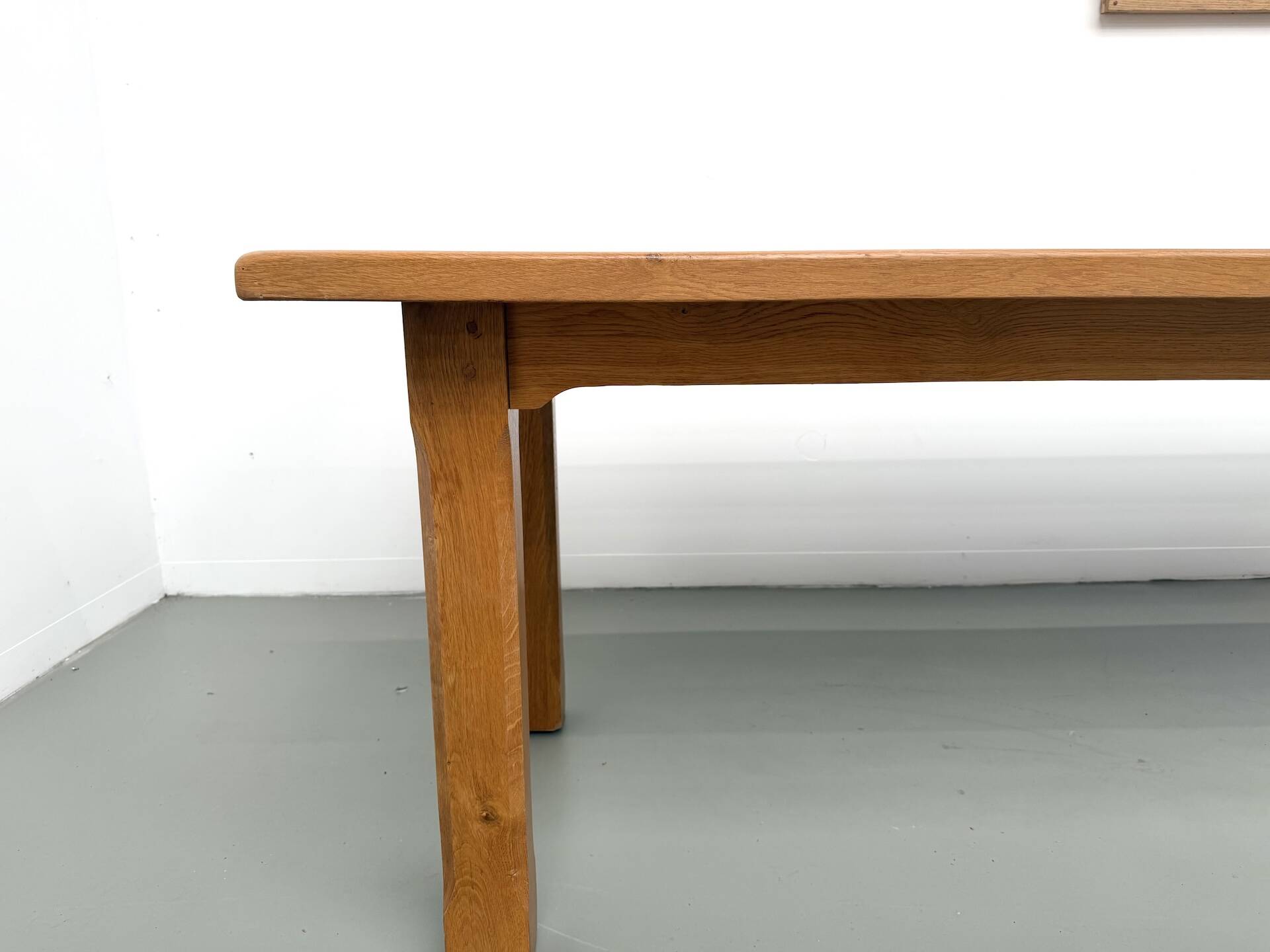 XL brutalist dining table in solid oak