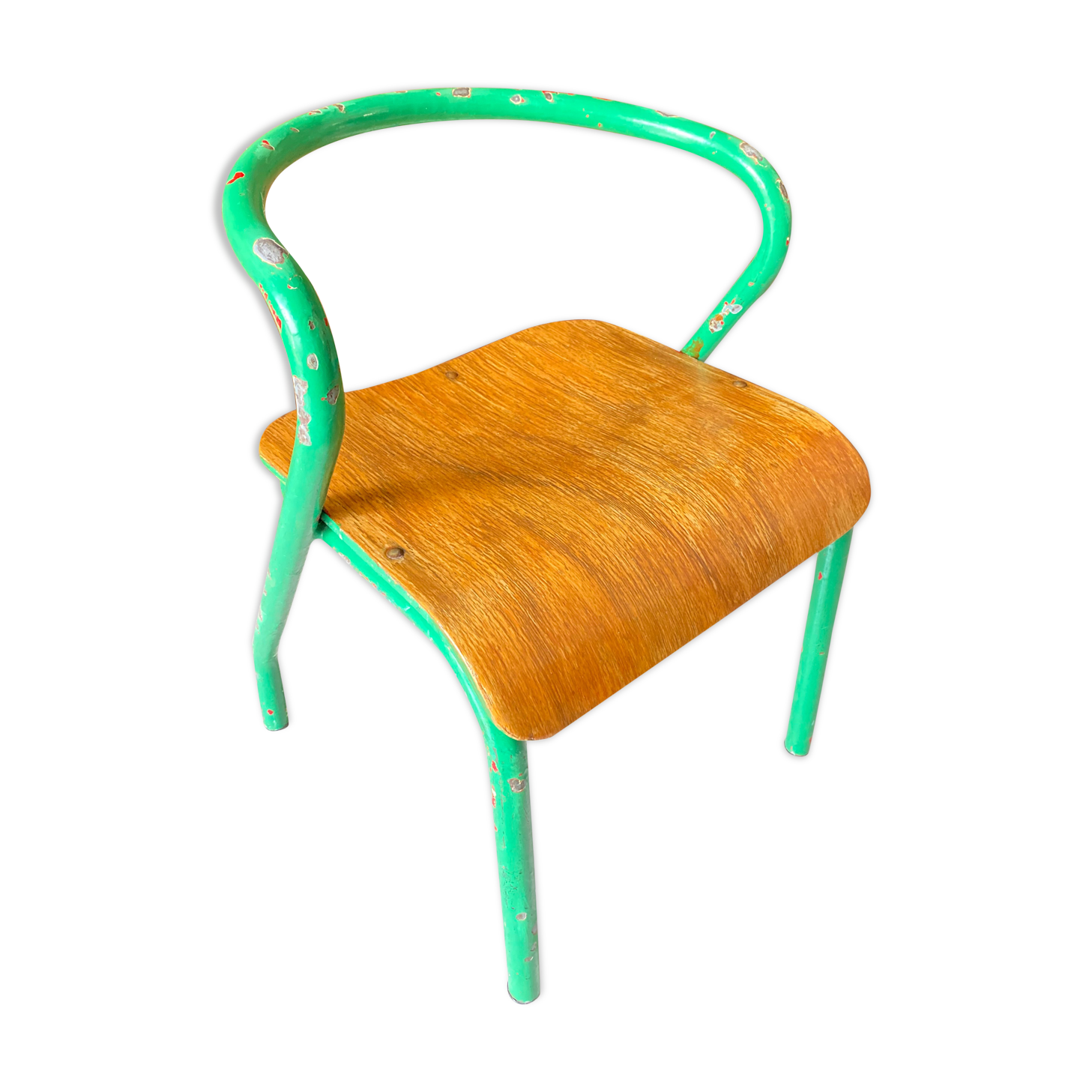 Vintage child school chair Jacques Hitier