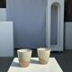 Set of 2 cups in Indonesian ceramic (brown & speckled glazed matte)
