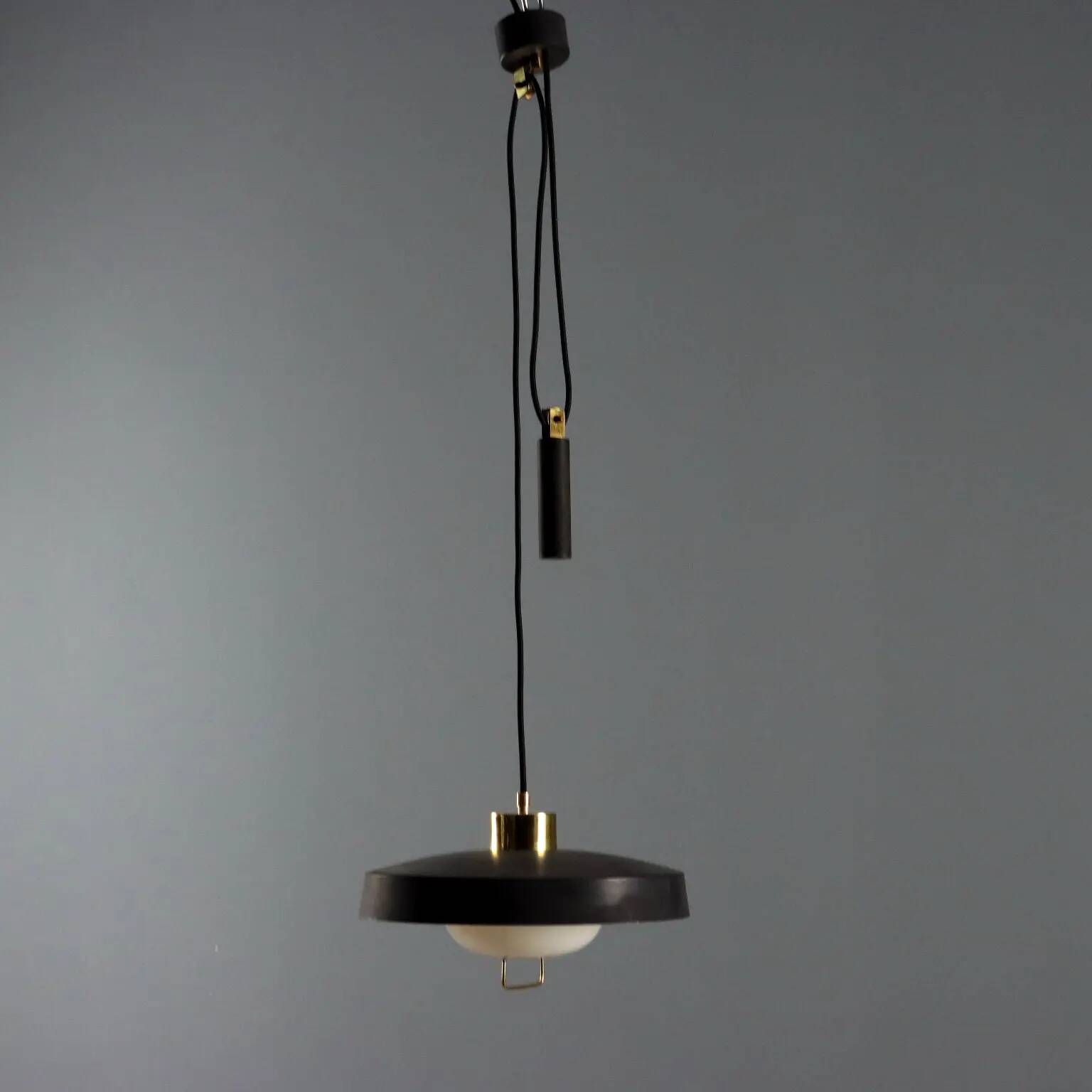 Vintage aluminium and methacrylate suspension, Italy, 1960s.
