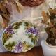 Antique slip plate – Vine leaves and bunches of grapes