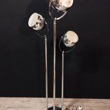 Lampadaire vintage acier chromé à trois spots