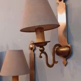 Paire d'appliques vintage en bronze années 40 style néo-classique